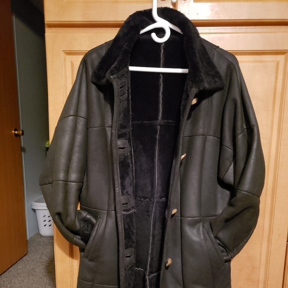 VINTAGE German lamb skin and wool trench coat EUC - Picture 2 of 16